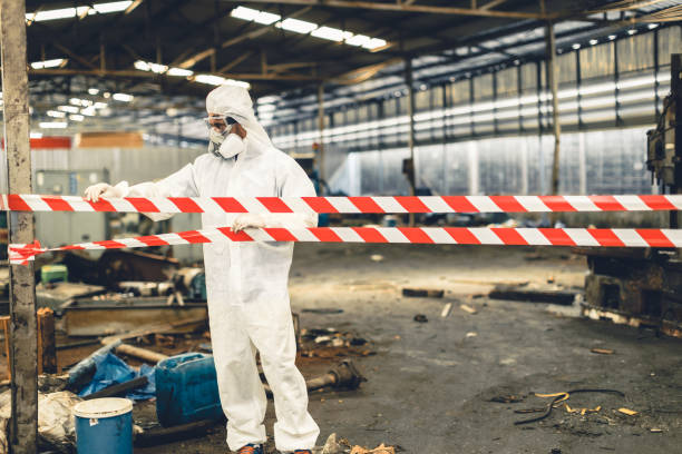 Professional Sewage Cleanup technician working in Freeport, IL